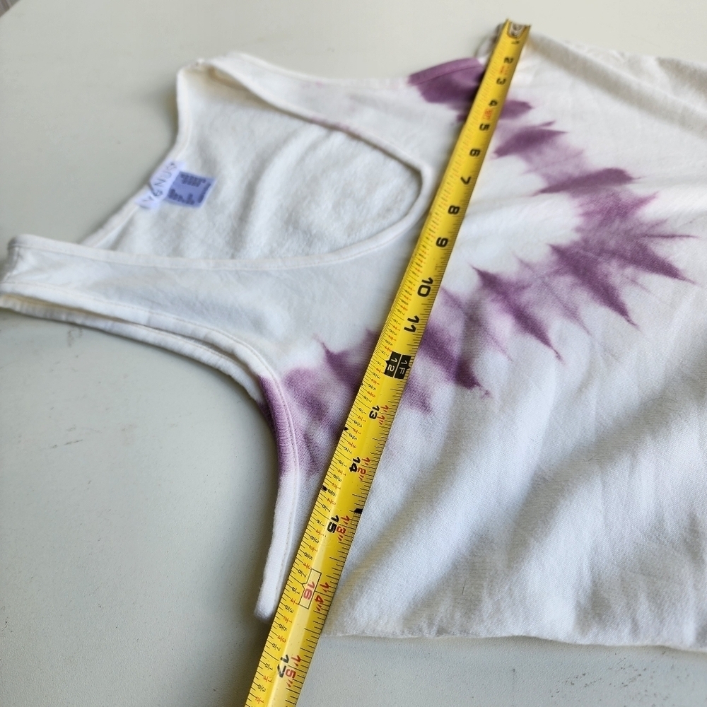 VENUS Women's Tie Dye Ruched Lounge Dress White & Purple Cotton Blend XS - Picture 10 of 16